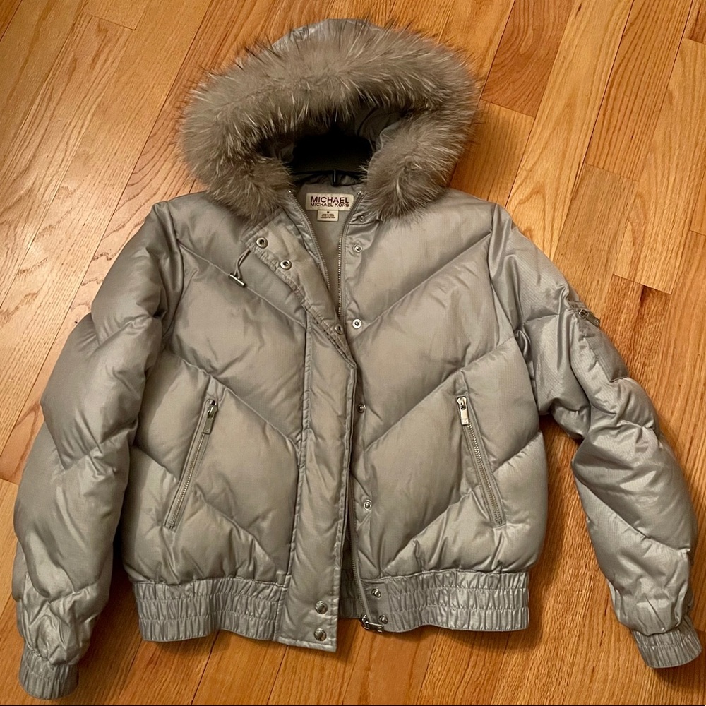 Michael Kors down ski jacket with fox fur